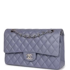Chanel Medium Classic Double Flap Bag Purple Lambskin Silver Hardware -Online Bag Store C M255 230621 1 03
