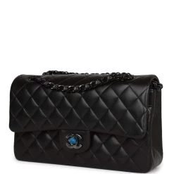 Chanel Medium Classic Double Flap Bag SO Black Lambskin Black Hardware 14 Chanel Medium Classic Double Flap Bag SO Black Lambskin Black Hardware -Online Bag Store C M255 230629 1 03