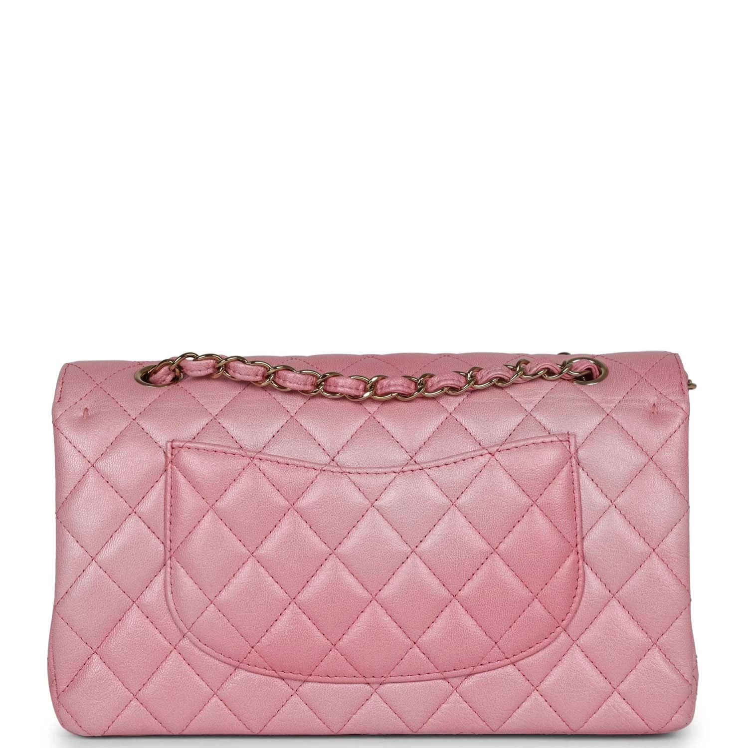 Pre-owned Chanel Medium Classic Double Flap Bag Pink Iridescent Ombre Goatskin Gold Hardware 6 Pre-owned Chanel Medium Classic Double Flap Bag Pink Iridescent Ombre Goatskin Gold Hardware - Image 4