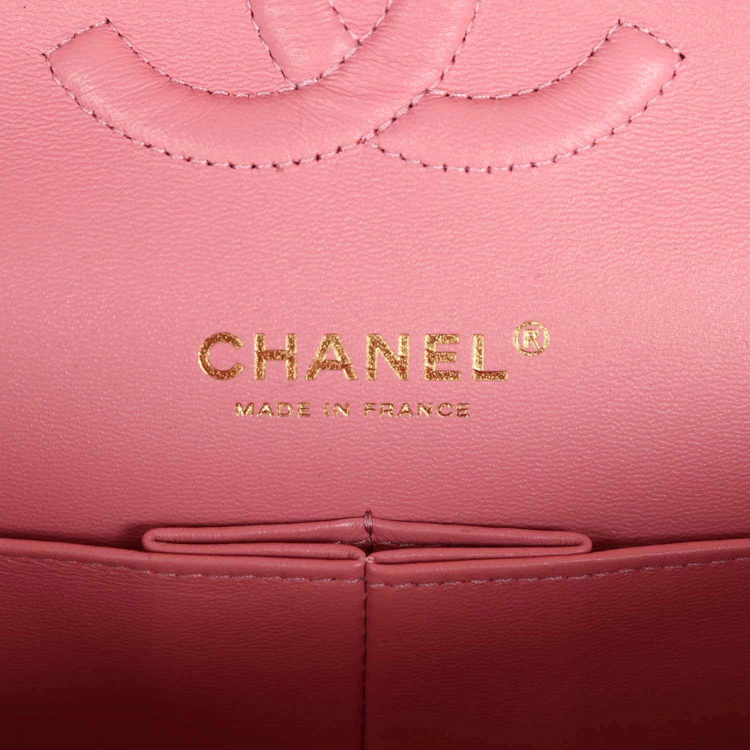 Pre-owned Chanel Medium Classic Double Flap Bag Pink Iridescent Ombre Goatskin Gold Hardware 10 Pre-owned Chanel Medium Classic Double Flap Bag Pink Iridescent Ombre Goatskin Gold Hardware - Image 8