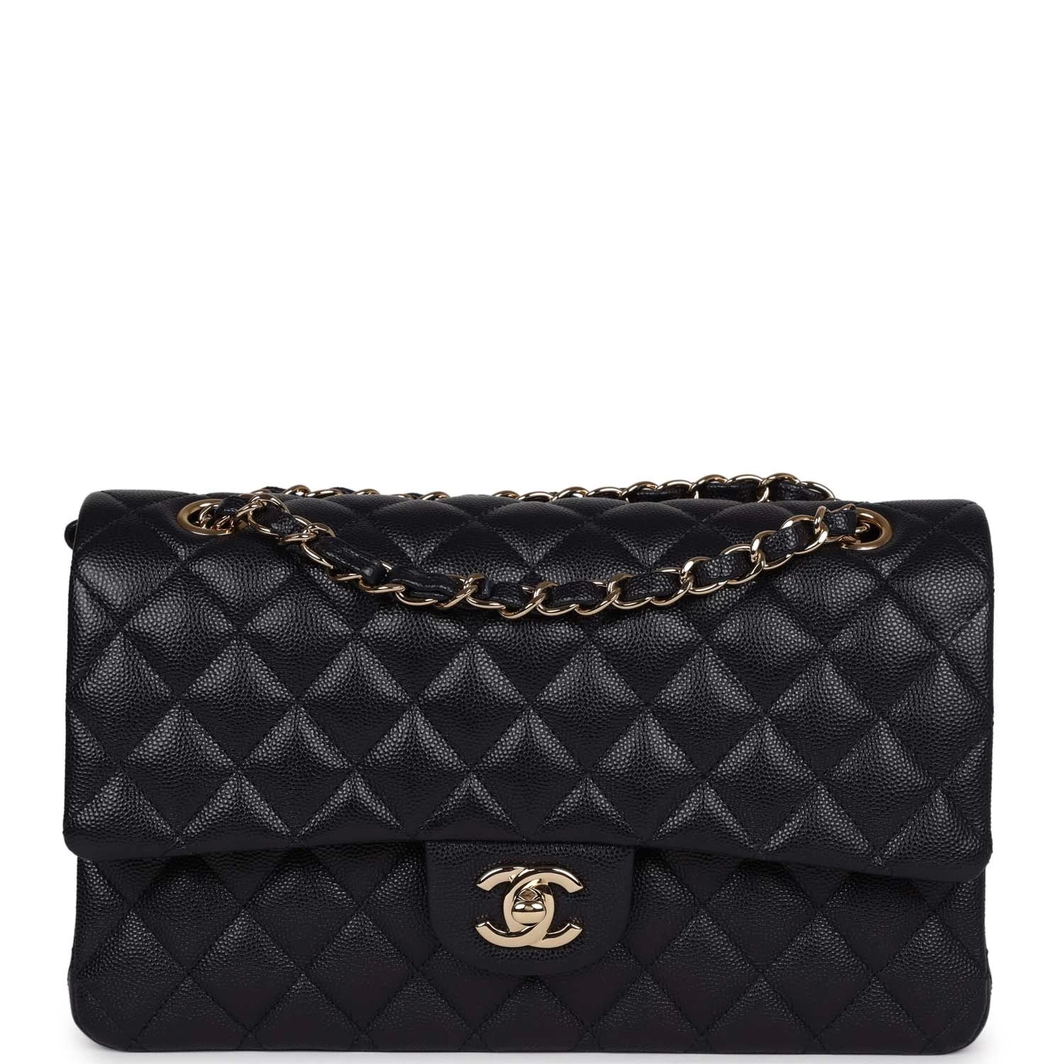 Chanel Medium Classic Double Flap Bag Navy Caviar Light Gold Hardware 3 Chanel Medium Classic Double Flap Bag Navy Caviar Light Gold Hardware