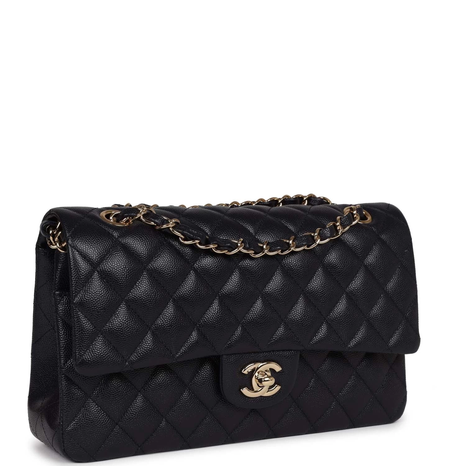 Chanel Medium Classic Double Flap Bag Navy Caviar Light Gold Hardware 4 Chanel Medium Classic Double Flap Bag Navy Caviar Light Gold Hardware - Image 2