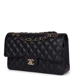 Chanel Medium Classic Double Flap Bag Navy Caviar Light Gold Hardware 15 Chanel Medium Classic Double Flap Bag Navy Caviar Light Gold Hardware -Online Bag Store C M255 230808 1 03