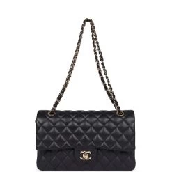 Chanel Medium Classic Double Flap Bag Navy Caviar Light Gold Hardware 17 Chanel Medium Classic Double Flap Bag Navy Caviar Light Gold Hardware -Online Bag Store C M255 230808 1 07