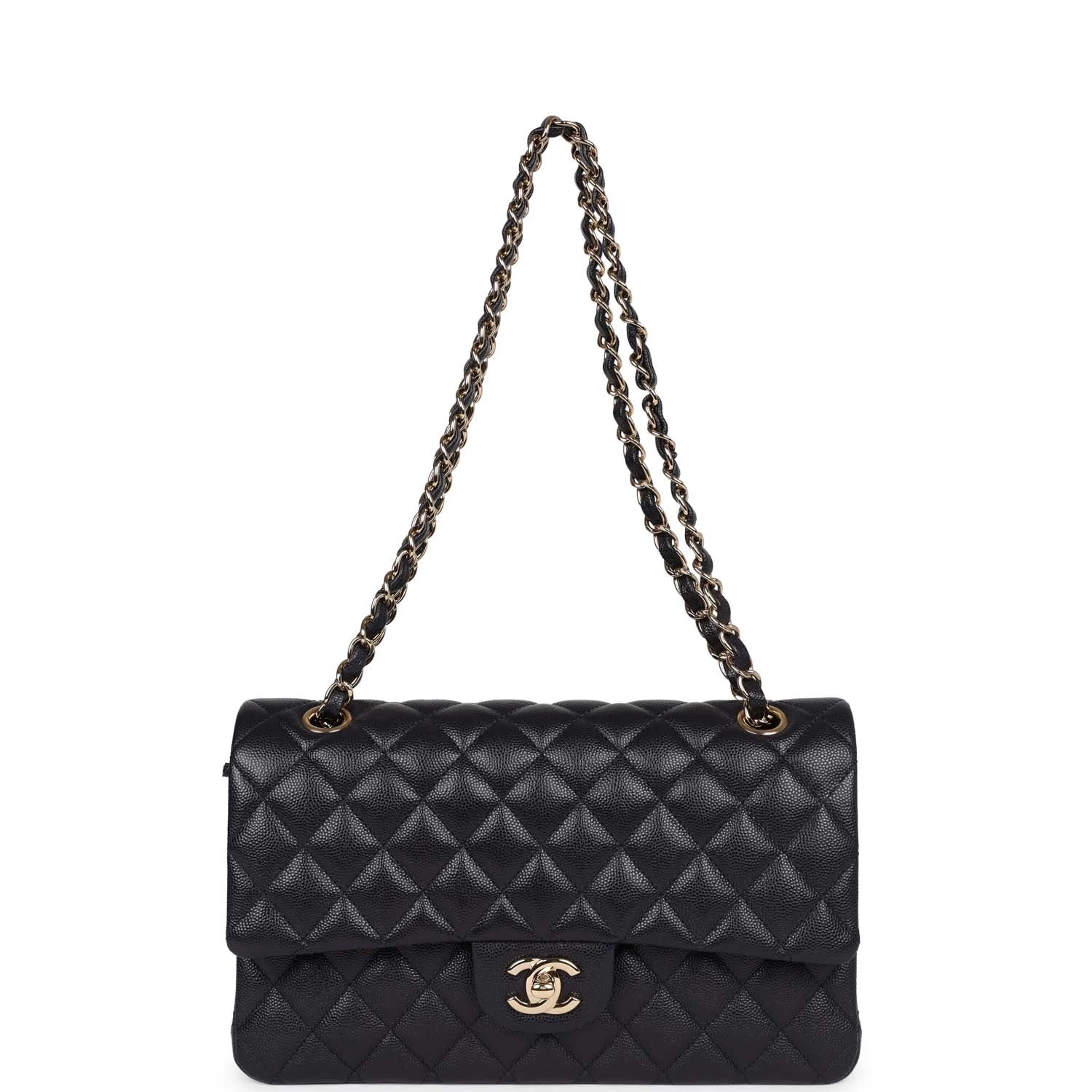 Chanel Medium Classic Double Flap Bag Navy Caviar Light Gold Hardware 9 Chanel Medium Classic Double Flap Bag Navy Caviar Light Gold Hardware - Image 7