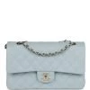 Chanel Medium Classic Double Flap Light Blue Caviar Light Gold Hardware -Online Bag Store C M255 230925 4 01