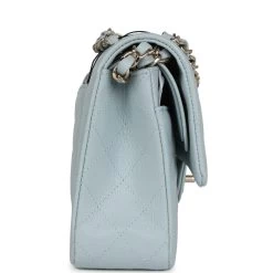 Chanel Medium Classic Double Flap Light Blue Caviar Light Gold Hardware -Online Bag Store C M255 230925 4 04