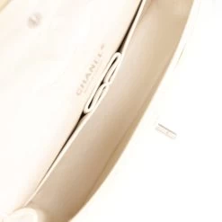 Pre-owned Chanel Medium Classic Double Flap Pearlescent Ivory Caviar Brushed Silver Hardware -Online Bag Store C M255 231023 1 KA 09