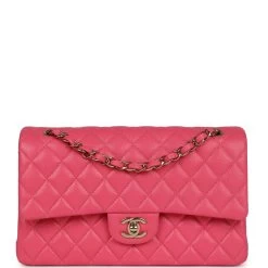 Chanel Medium Classic Double Flap Bag Hot Pink Shiny Caviar Gold Hardware -Online Bag Store C M255 231116 1 01