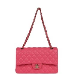 Chanel Medium Classic Double Flap Bag Hot Pink Shiny Caviar Gold Hardware -Online Bag Store C M255 231116 1 07