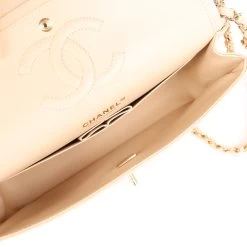 Chanel Medium Classic Double Flap Bag Beige Caviar Gold Hardware -Online Bag Store C M255 231219 1 JD 08