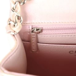 Chanel Mini Square Flap Pink Iridescent Lambskin Silver Hardware -Online Bag Store C M255 240115 2 10