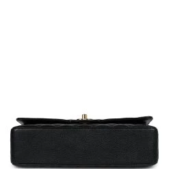 Pre-Owned Chanel Medium Classic Double Flap Black Caviar Gold Hardware -Online Bag Store C M255 240123 1 06