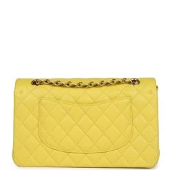 Chanel Medium Classic Double Flap Yellow Caviar Light Gold Hardware -Online Bag Store C M255 240208 1 05