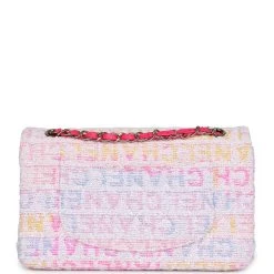 Chanel Medium Classic Double Flap Multicolor Tweed Light Gold Hardware -Online Bag Store C M255 240209 1 05