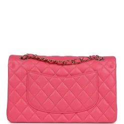 Chanel Medium Classic Double Flap Hot Pink Shiny Caviar Light Gold Hardware -Online Bag Store C M255 240221 1 KS 05