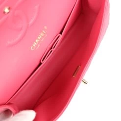Chanel Medium Classic Double Flap Hot Pink Shiny Caviar Light Gold Hardware -Online Bag Store C M255 240221 1 KS 09