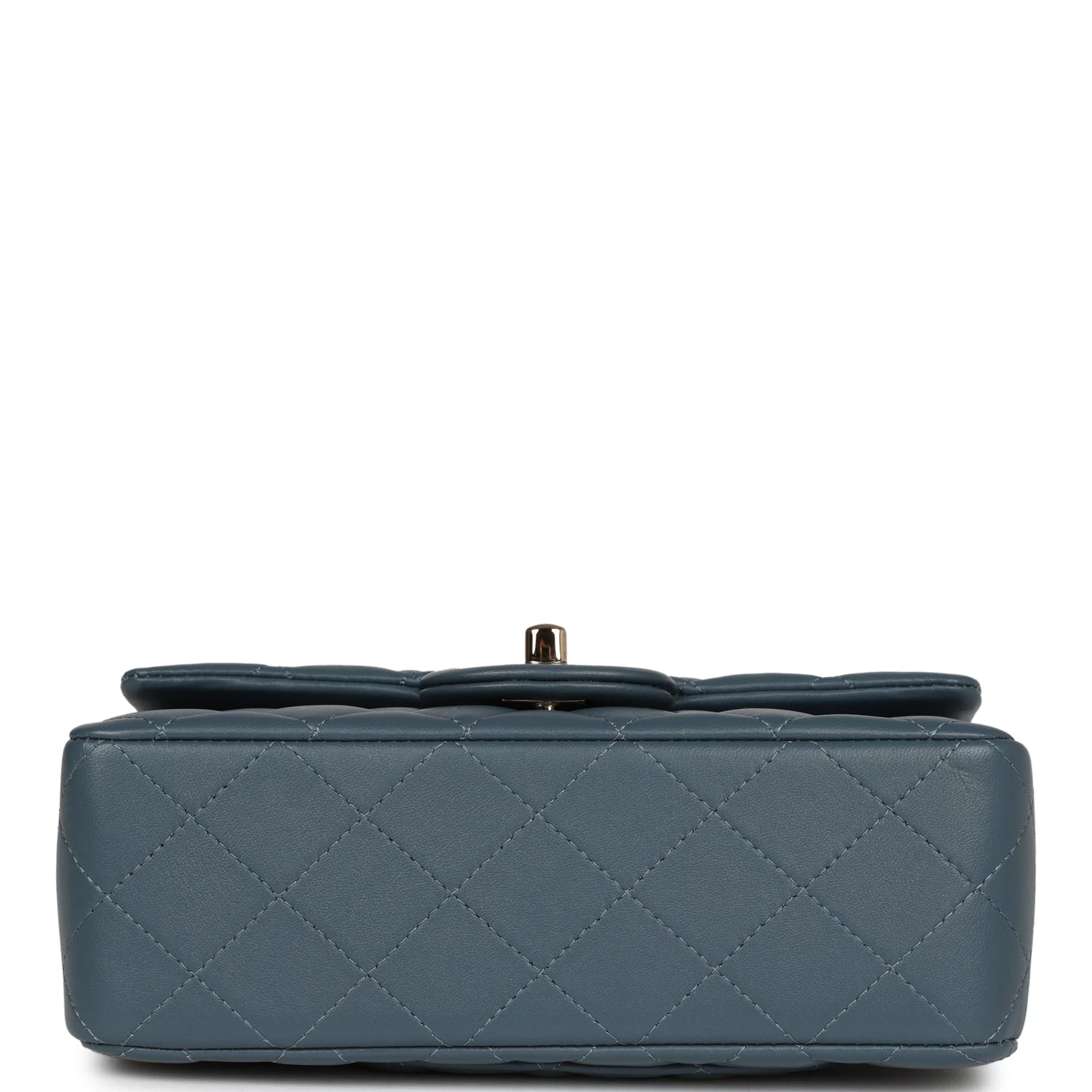 Chanel Mini Rectangular Flap With Top Handle Blue Lambskin Light Gold Hardware 8 Chanel Mini Rectangular Flap With Top Handle Blue Lambskin Light Gold Hardware - Image 6