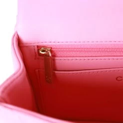 Chanel Rectangular Mini Flap Bag With Top Handle Pink Lambskin Light Gold Hardware -Online Bag Store C MN255 230413 1 09