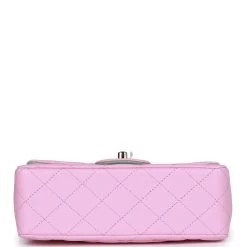 Chanel Mini Rectangular Flap With Top Handle Pink And Green Lambskin Light Gold Hardware -Online Bag Store C MN255 230509 1 06