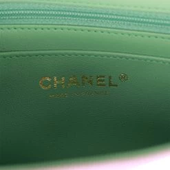Chanel Mini Rectangular Flap With Top Handle Pink And Green Lambskin Light Gold Hardware -Online Bag Store C MN255 230509 1 09