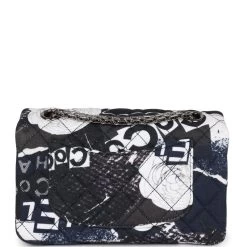 Chanel Mini Reissue 2.55 Flap Bag Navy Graffiti Jersey Ruthenium Hardware -Online Bag Store C MN255 230519 1 05