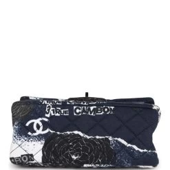 Chanel Mini Reissue 2.55 Flap Bag Navy Graffiti Jersey Ruthenium Hardware -Online Bag Store C MN255 230519 1 06