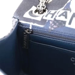 Chanel Mini Reissue 2.55 Flap Bag Navy Graffiti Jersey Ruthenium Hardware -Online Bag Store C MN255 230519 1 09