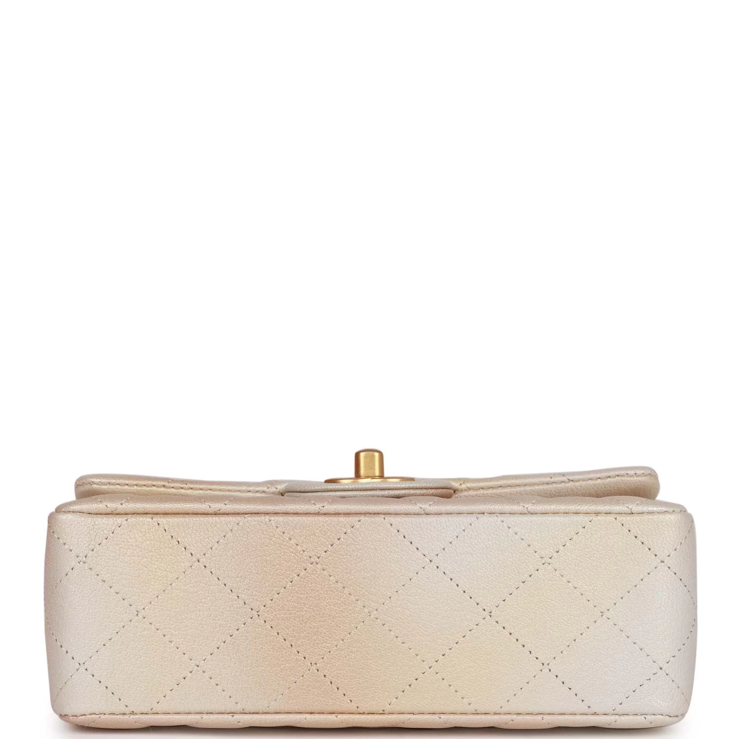 Chanel Mini Rectangular Flap Bag Beige Metallic Ombre Calfskin Aged Gold Hardware 8 Chanel Mini Rectangular Flap Bag Beige Metallic Ombre Calfskin Aged Gold Hardware - Image 6