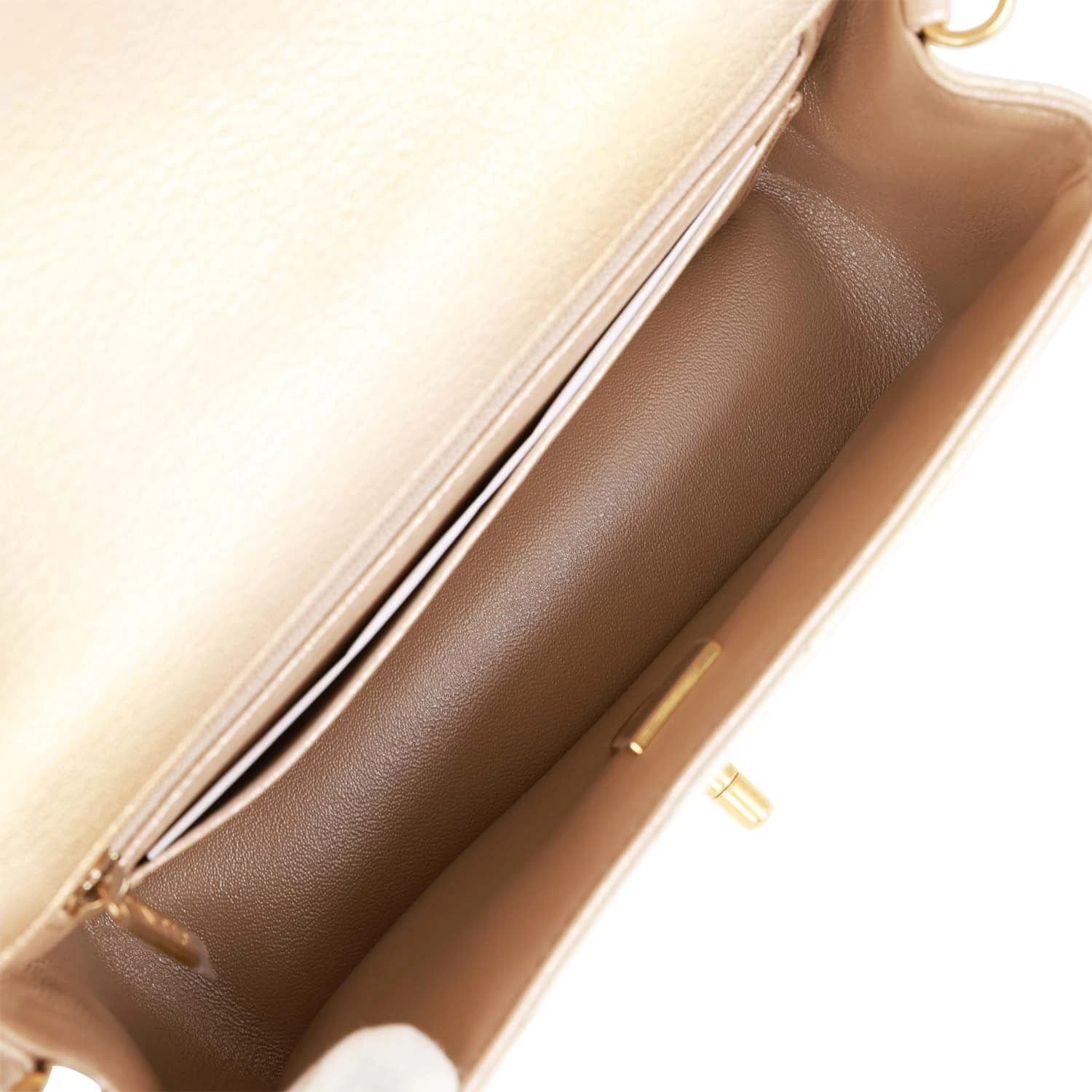 Chanel Mini Rectangular Flap Bag Beige Metallic Ombre Calfskin Aged Gold Hardware 10 Chanel Mini Rectangular Flap Bag Beige Metallic Ombre Calfskin Aged Gold Hardware - Image 8
