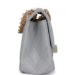 Chanel Mini Reissue 224 2.55 Flap Grey Aged Calfskin Antique Gold Hardware -Online Bag Store C MN255 230628 2 SJ 04