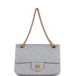 Chanel Mini Reissue 224 2.55 Flap Grey Aged Calfskin Antique Gold Hardware -Online Bag Store C MN255 230628 2 SJ 07