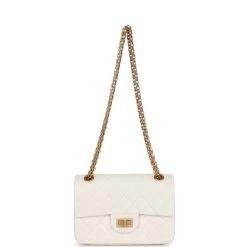 Chanel Mini Reissue 224 2.55 Flap White Aged Calfskin Antique Gold Hardware -Online Bag Store C MN255 230629 1 07