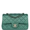 Chanel Mini Classic Rectangular Flap Iridescent Green Lambskin Light Gold Hardware -Online Bag Store C MN255 230828 3 01
