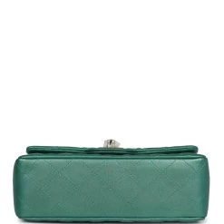 Chanel Mini Classic Rectangular Flap Iridescent Green Lambskin Light Gold Hardware -Online Bag Store C MN255 230828 3 06