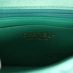 Chanel Mini Classic Rectangular Flap Iridescent Green Lambskin Light Gold Hardware -Online Bag Store C MN255 230828 3 09