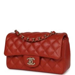 Chanel Mini Classic Rectangular Flap Maroon Lambskin Gold Hardware 16 Chanel Mini Classic Rectangular Flap Maroon Lambskin Gold Hardware -Online Bag Store C MN255 230838 4 03