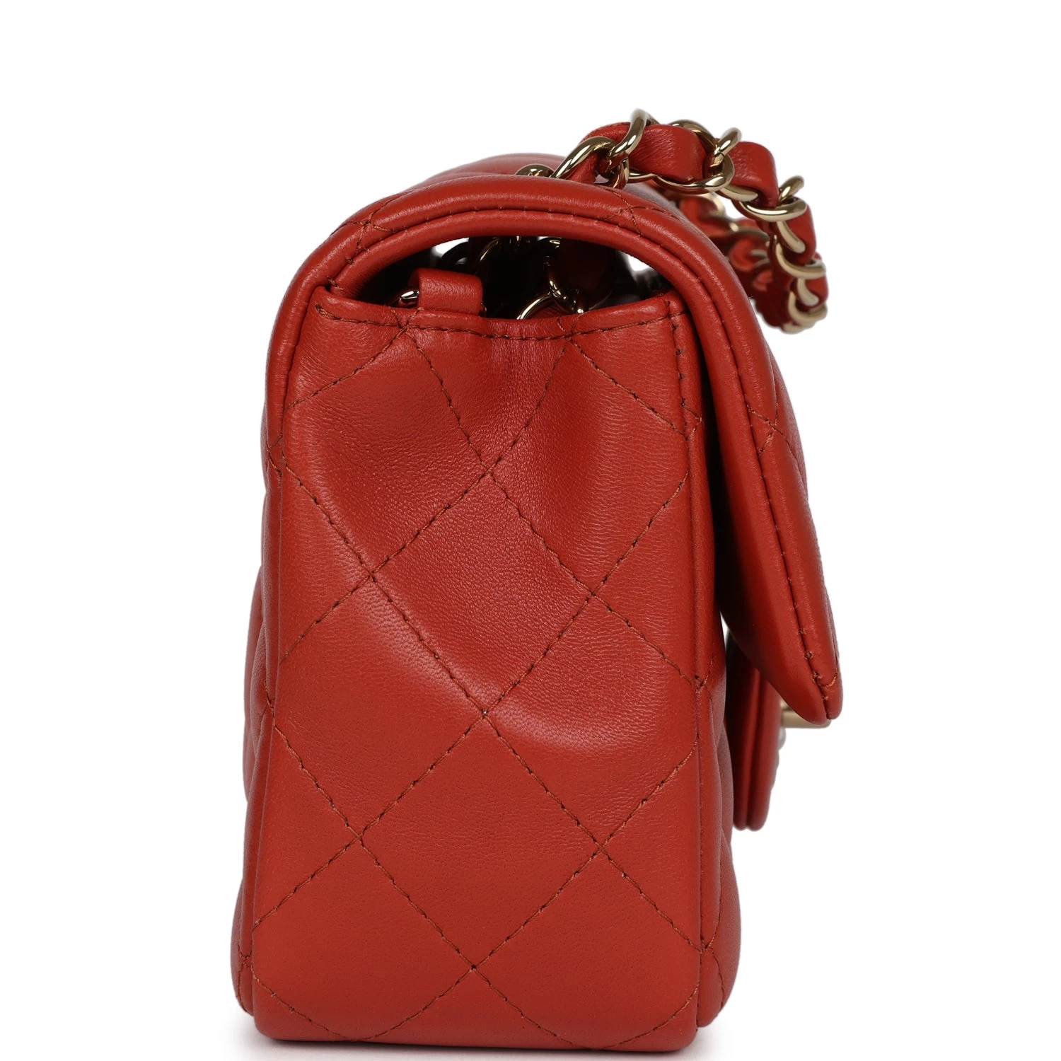 Chanel Mini Classic Rectangular Flap Maroon Lambskin Gold Hardware 5 Chanel Mini Classic Rectangular Flap Maroon Lambskin Gold Hardware - Image 3