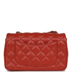 Chanel Mini Classic Rectangular Flap Maroon Lambskin Gold Hardware 15 Chanel Mini Classic Rectangular Flap Maroon Lambskin Gold Hardware -Online Bag Store C MN255 230838 4 05