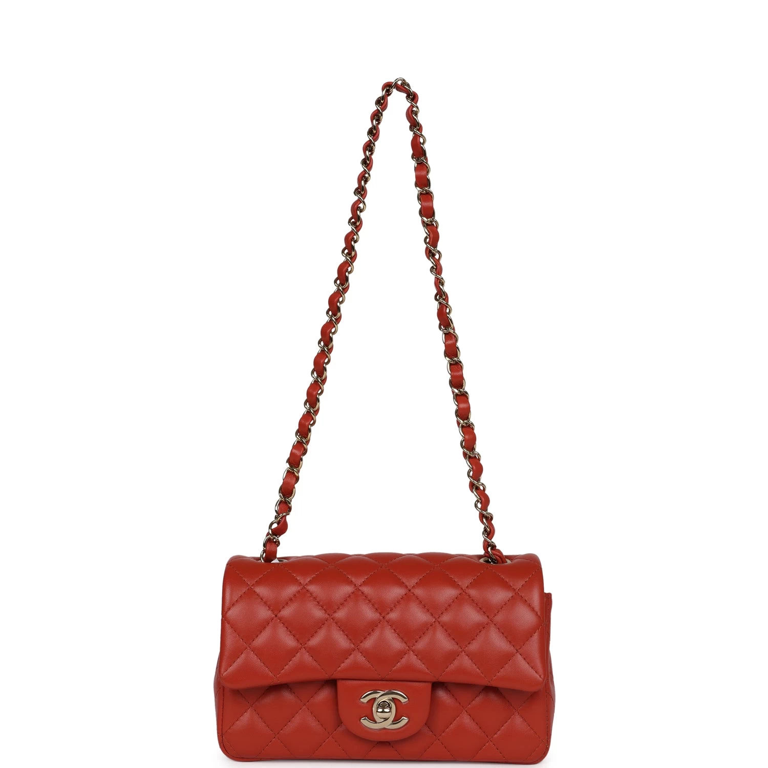 Chanel Mini Classic Rectangular Flap Maroon Lambskin Gold Hardware 9 Chanel Mini Classic Rectangular Flap Maroon Lambskin Gold Hardware - Image 7