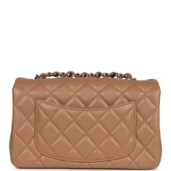 Chanel Mini Rectangular Flap Dark Beige Lambskin Silver Hardware 14 Chanel Mini Rectangular Flap Dark Beige Lambskin Silver Hardware -Online Bag Store C MN255 230928 1 05