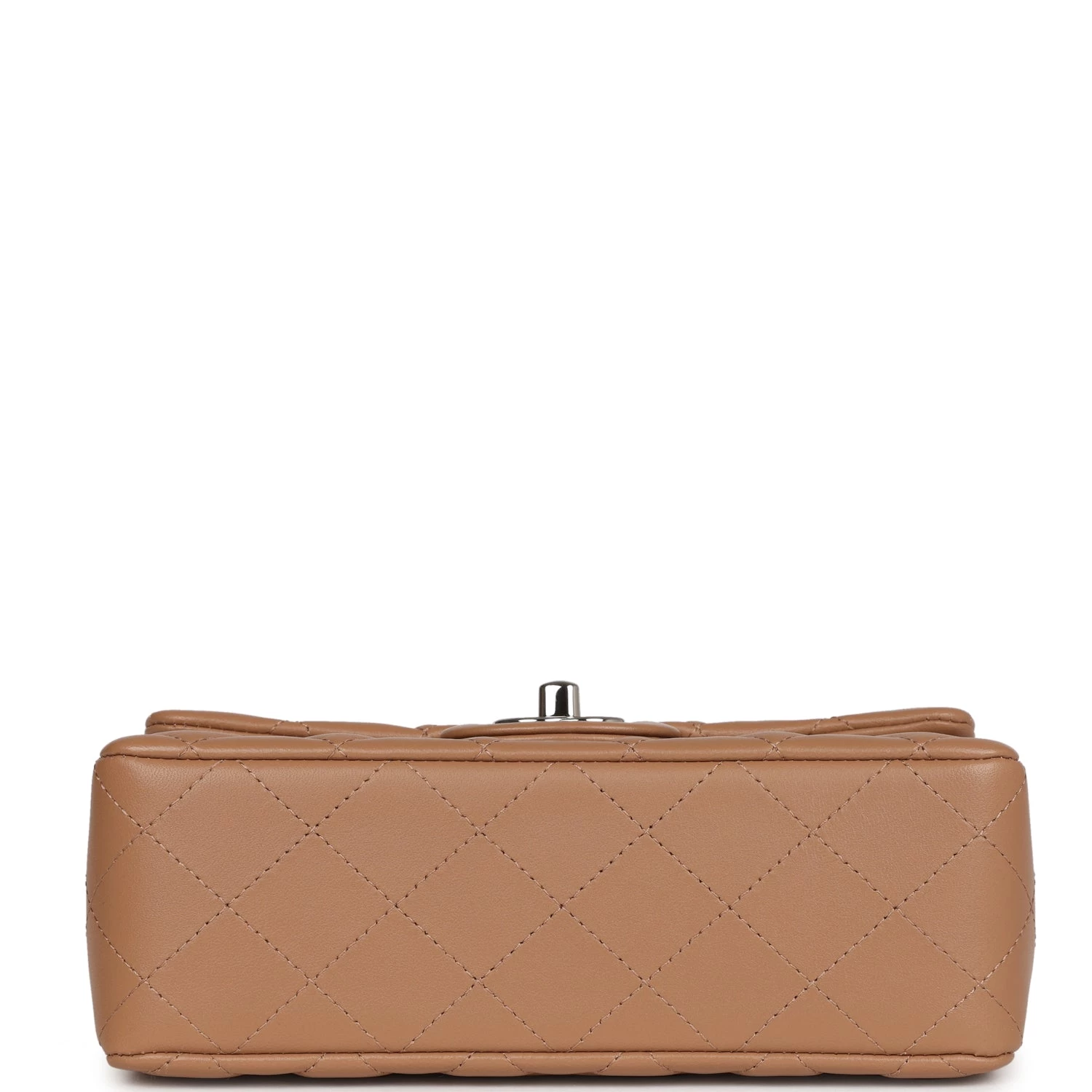 Chanel Mini Rectangular Flap Dark Beige Lambskin Silver Hardware 8 Chanel Mini Rectangular Flap Dark Beige Lambskin Silver Hardware - Image 6