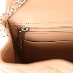 Chanel Mini Rectangular Flap Dark Beige Lambskin Silver Hardware 19 Chanel Mini Rectangular Flap Dark Beige Lambskin Silver Hardware -Online Bag Store C MN255 230928 1 10