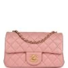 Chanel Pearl Crush Mini Rectangular Flap Dark Pink Lambskin Brushed Gold Hardware -Online Bag Store C MN255 231002 1 01
