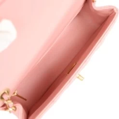 Chanel Pearl Crush Mini Rectangular Flap Dark Pink Lambskin Brushed Gold Hardware -Online Bag Store C MN255 231002 1 09
