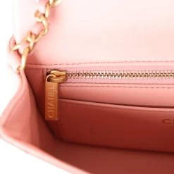 Chanel Pearl Crush Mini Rectangular Flap Dark Pink Lambskin Brushed Gold Hardware -Online Bag Store C MN255 231002 1 11