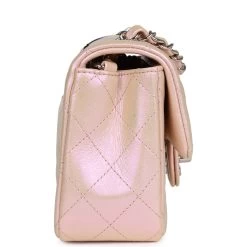 Chanel Mini Rectangular Flap Bag Pink Iridescent Calfskin Silver Hardware -Online Bag Store C MN255 231026 2 CT 04