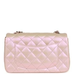 Chanel Mini Rectangular Flap Bag Pink Iridescent Calfskin Silver Hardware -Online Bag Store C MN255 231026 2 CT 05