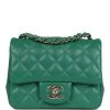 Chanel Mini Square Flap Bag Green Lambskin Gold Hardware -Online Bag Store C MN255 231101 1 01