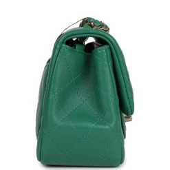 Chanel Mini Square Flap Bag Green Lambskin Gold Hardware -Online Bag Store C MN255 231101 1 04